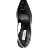 Décolleté slingback in marrone cocco toteme - donna 