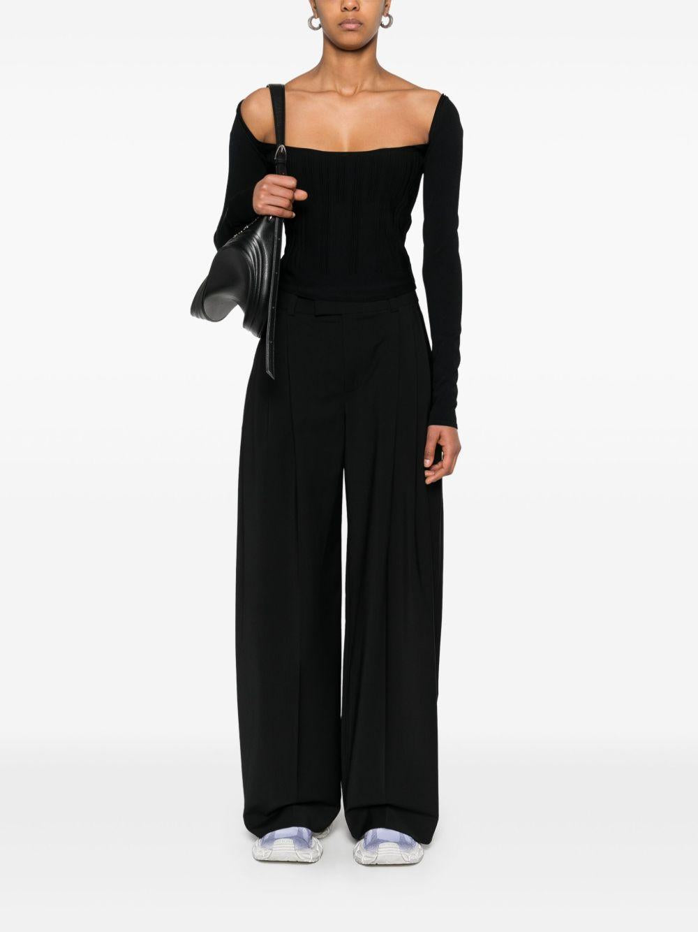 Top con motivo in rilievo in nero Mugler - donna 