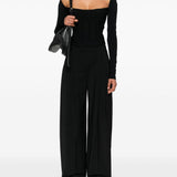 Top con motivo in rilievo in nero Mugler - donna 