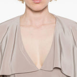 Blusa con ruches in grigio Helmut lang - donna 