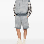 Felpa con maniche a quadri in grigio Feng chen wang - uomo 