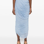 Gonna midi con ruches in blu Magda butrym - donna 