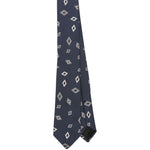 Cravatta in seta con motivo geometrico in blu Lardini - uomo 
