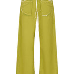 Jeans a gamba larga con stampa in verde Marni - uomo 