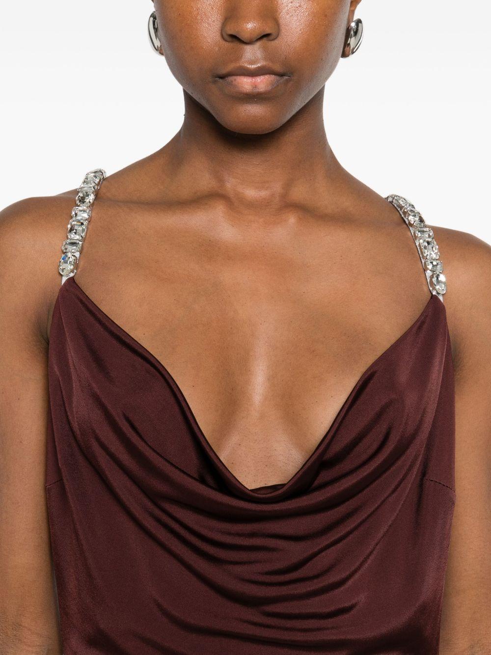 Abito corto con decorazione in marrone David Koma - donna 