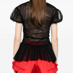 Top con maniche a sbuffo e volant in nero Simone rocha - donna 
