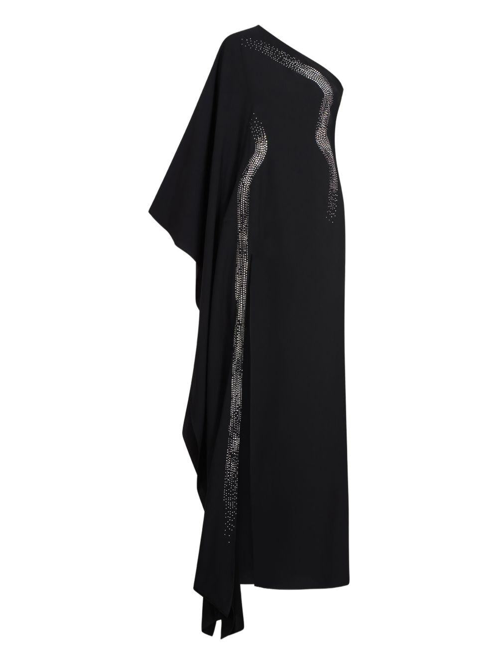Abito lungo con cristalli palladio in nero Taller marmo - donna 