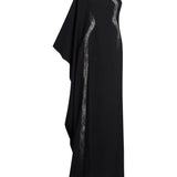 Abito lungo con cristalli palladio in nero Taller marmo - donna 