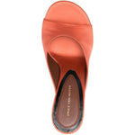 Mules con tacco scolpito in arancione Dries van noten - donna 