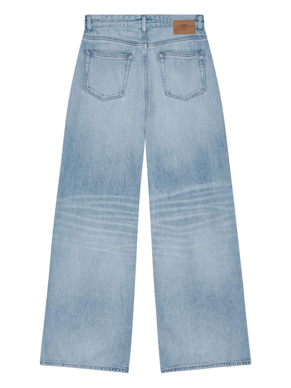 Jeans con baffatura in azzurro Ganni - donna 