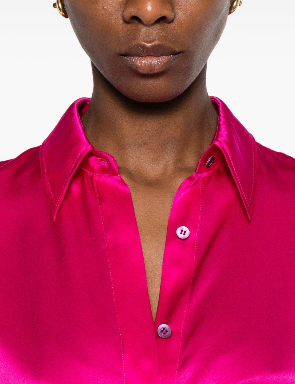 Camicia chowy con finitura satinata in rosa Dries van noten - donna 