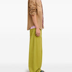 Jeans a gamba larga con stampa in verde Marni - uomo 
