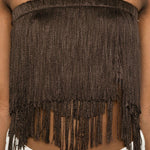 Top con frange Dara in marrone Bless - donna 