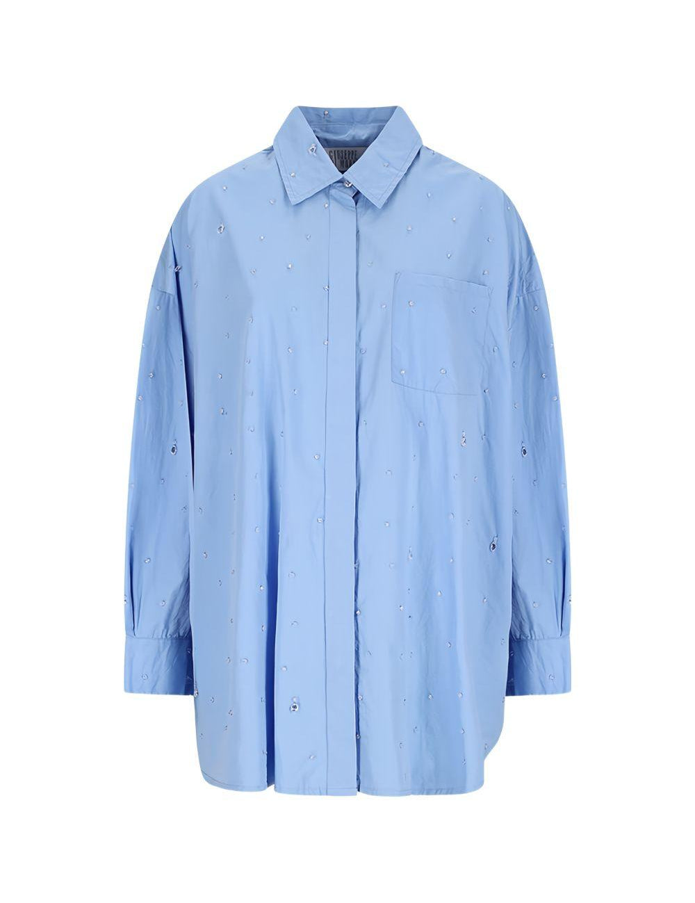 Camcia a maniche lunghe in blu 