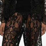 Pantaloni con pizzo in nero Maurizio - donna 