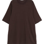 T-shirt a maniche corte con scollo rotondo in marrone Rick owens - uomo 