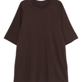 T-shirt a maniche corte con scollo rotondo in marrone Rick owens - uomo 