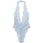 Body con scollo all'americana in blu Rowen rose - donna 