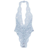 Body con scollo all'americana in blu Rowen rose - donna 