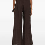 Pantaloni a gamba ampia in marrone Maurizio - donna 