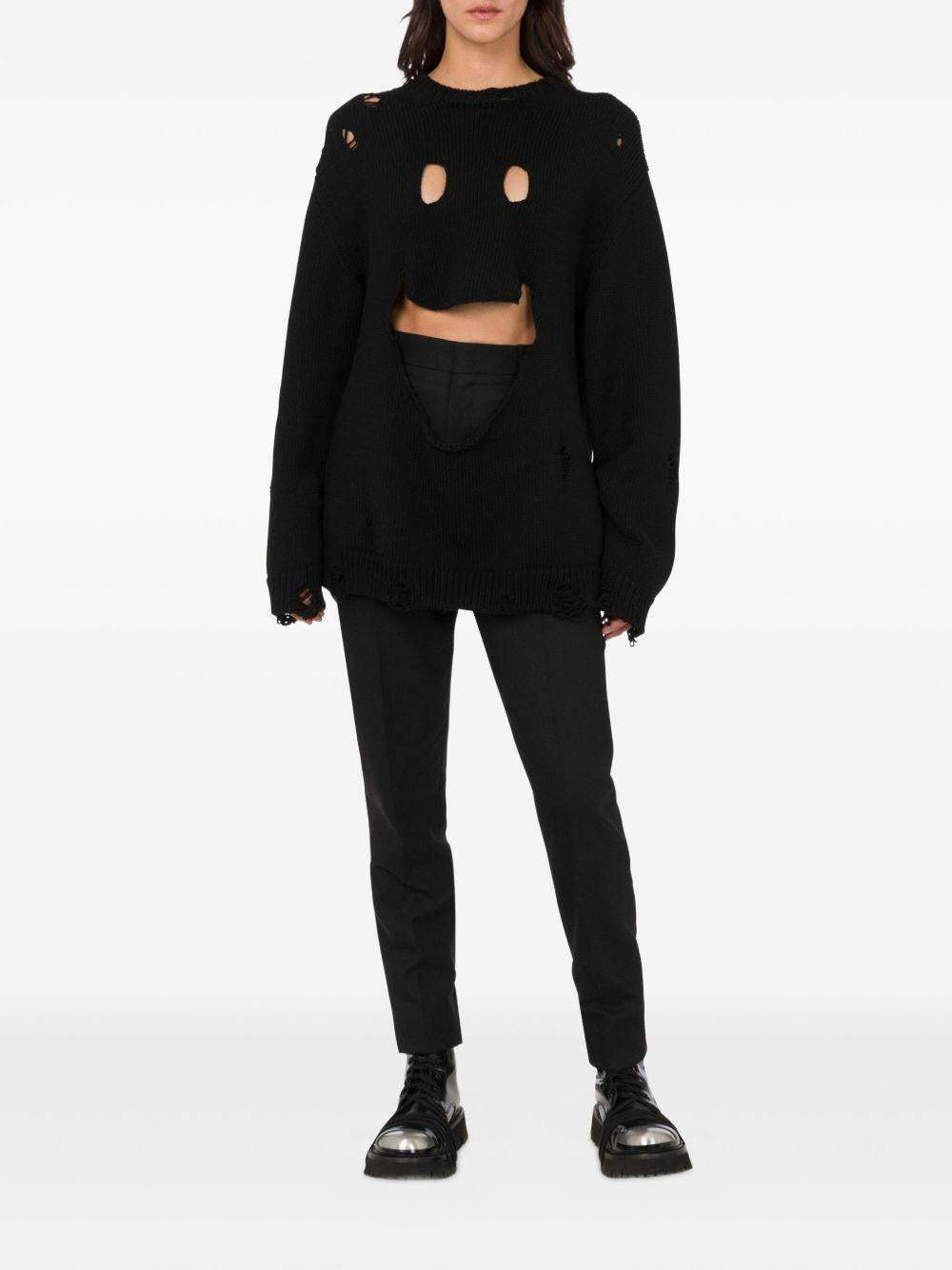 Maglione con effetto vissuto in nero Moschino - donna 