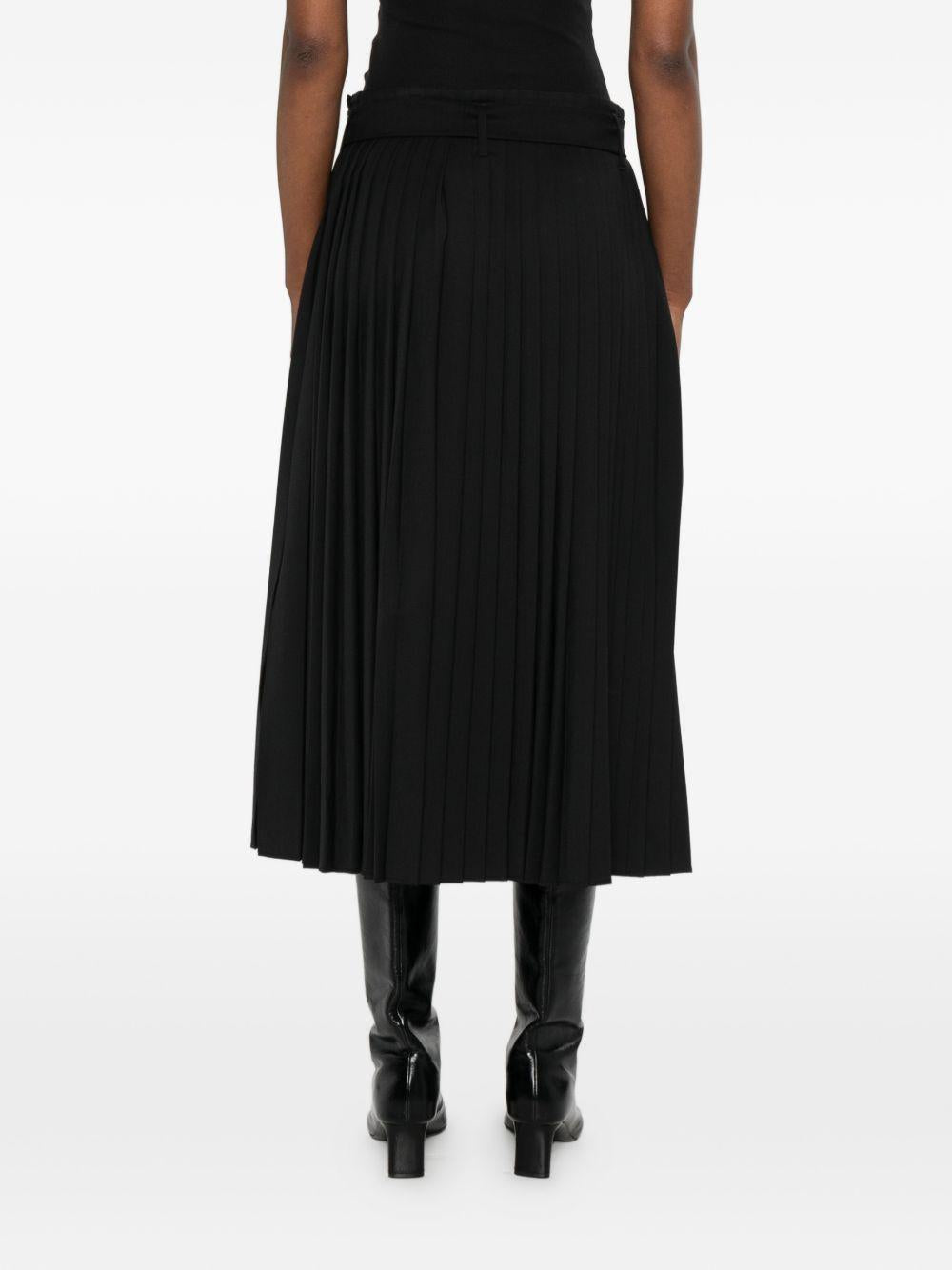 Gonna midi plissettata con cintura in nero Maxmara sportmax - donna 