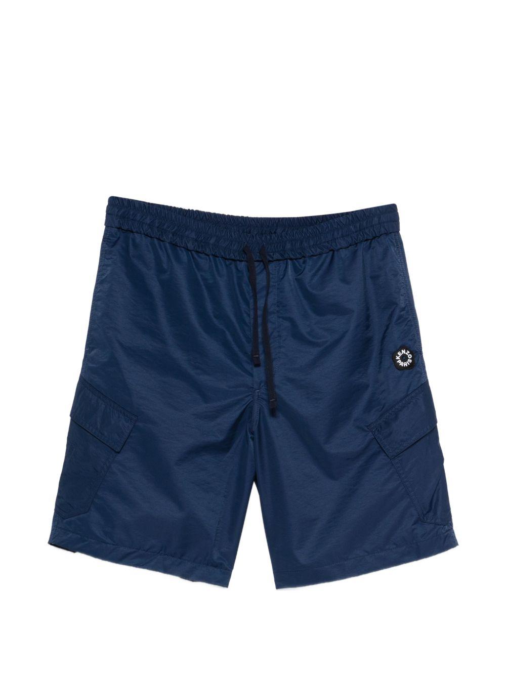 Pantaloncini con logo e toppa in blu Kenzo - uomo 
