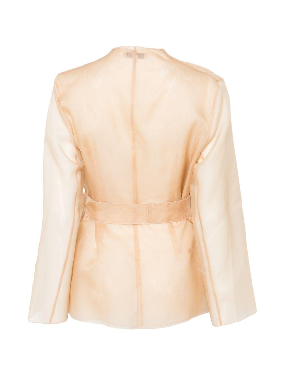 Giacca con scollo a v e cintura in beige Antonelli - donna 