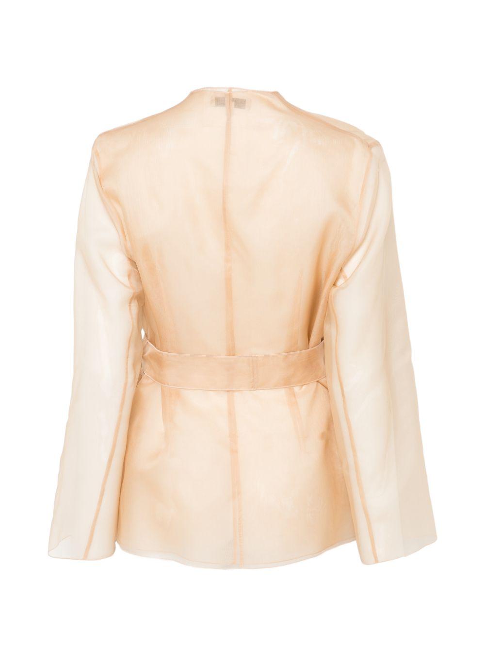 Giacca con scollo a v e cintura in beige Antonelli - donna 