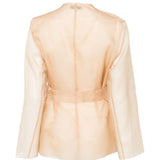 Giacca con scollo a v e cintura in beige Antonelli - donna 