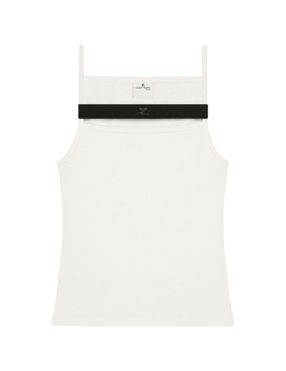 Top con dettaglio logo in bianco 