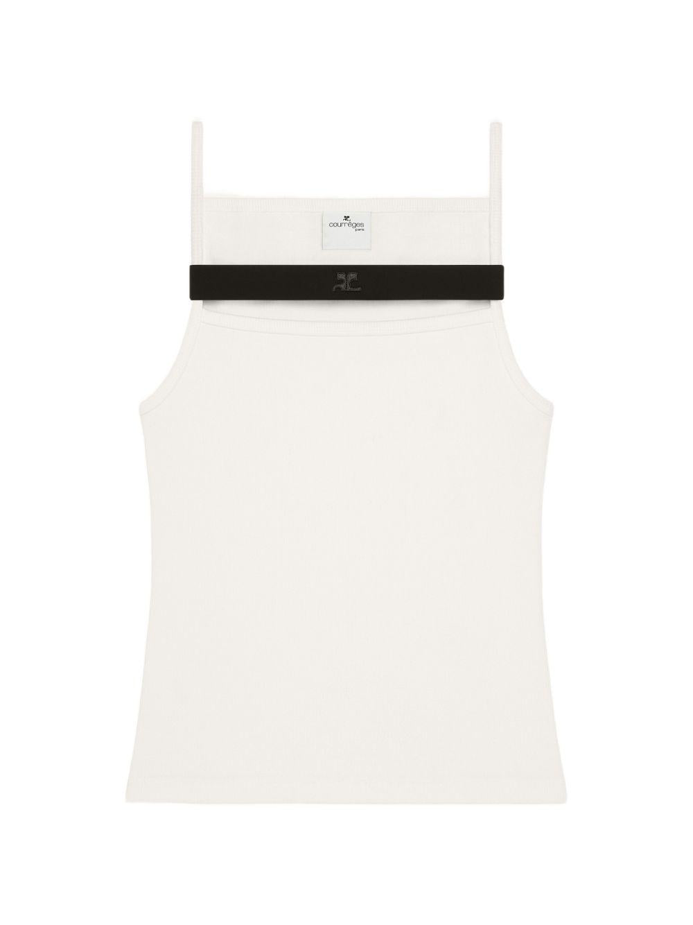 Top con dettaglio logo in bianco 