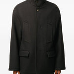 Caban oversize a collo alto in grigio scuro Ami Paris - donna 