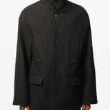 Caban oversize a collo alto in grigio scuro Ami Paris - donna 