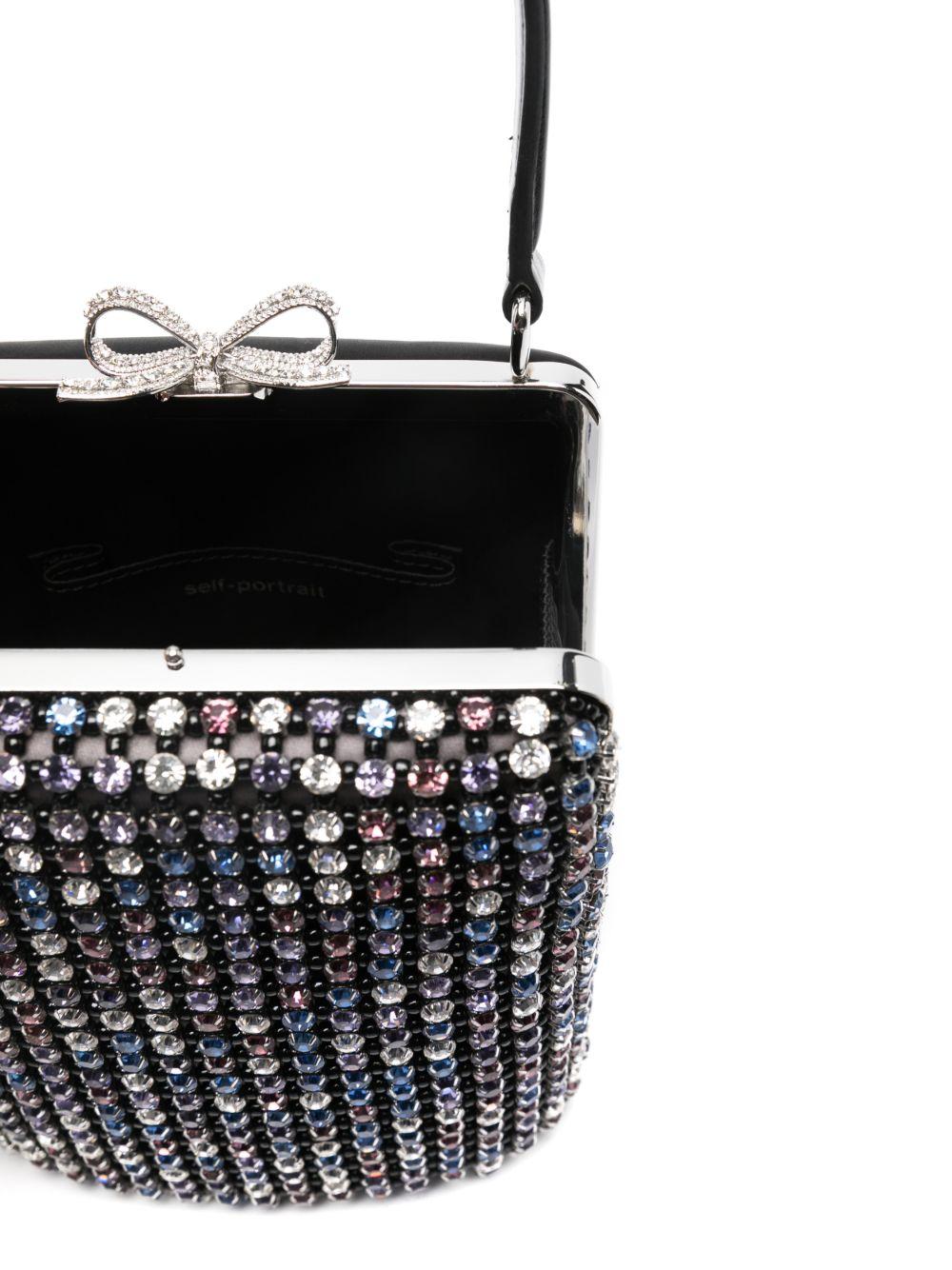 Borsa mini con cristalli in nero Self-Portrait - donna 
