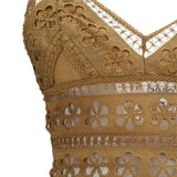 Top crop Melie in pizzo guipure in marrone Charo ruiz ibiza 1989 - donna 