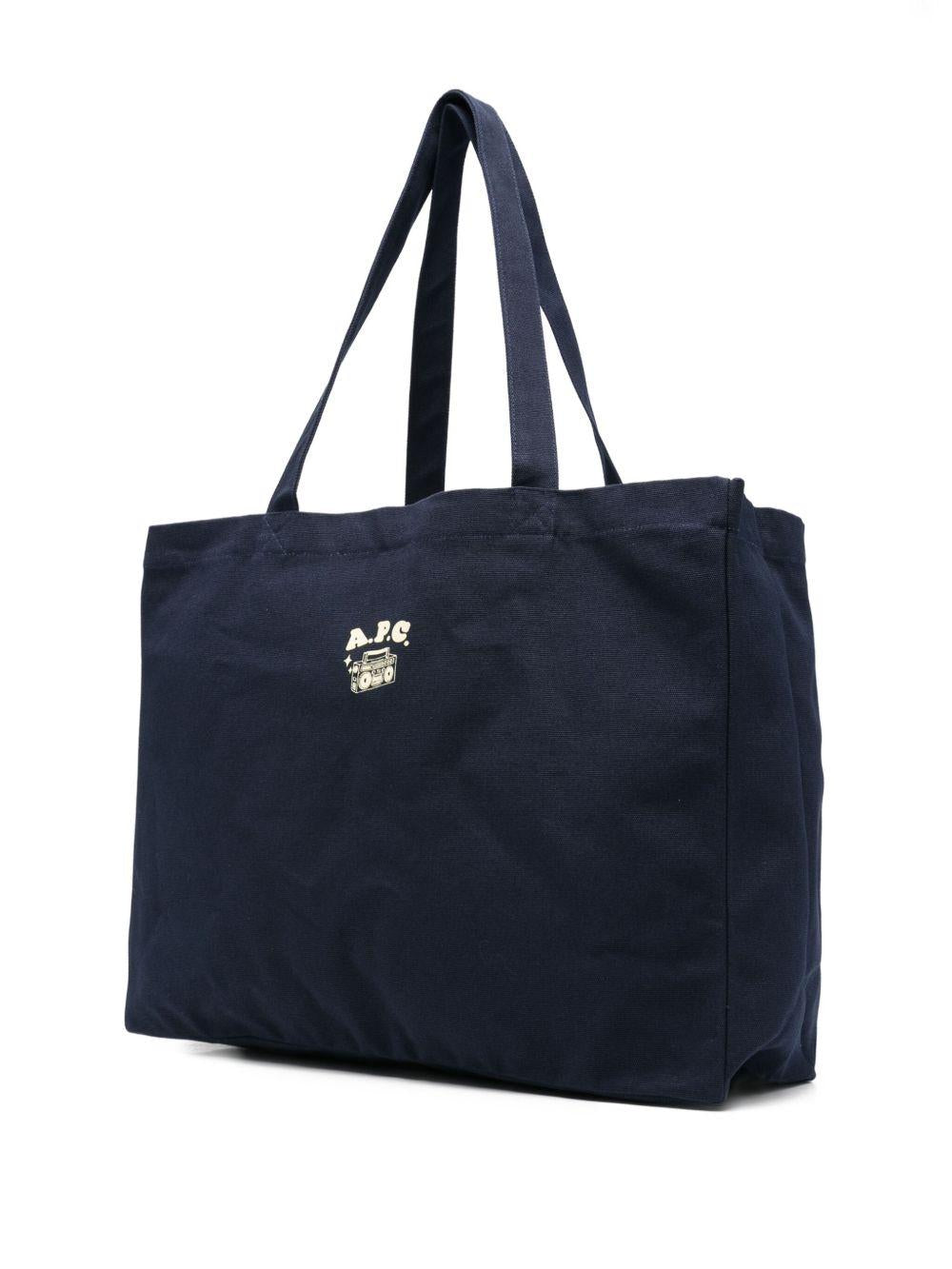 Borsa tote con stampa in blu A.P.C. - unisex 