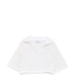 Top in maglia con perle in bianco 