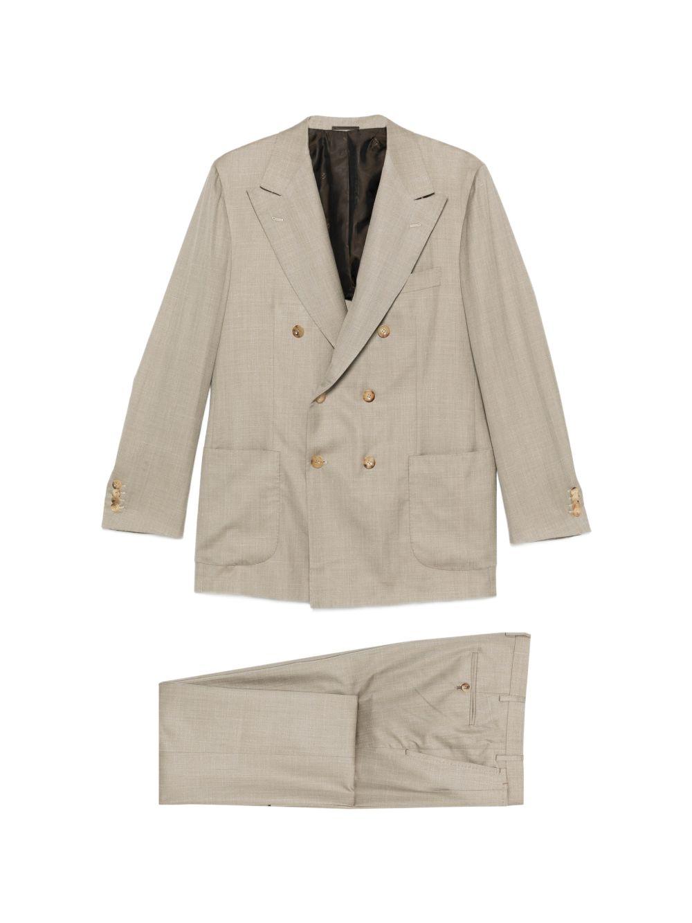 Completo doppiopetto in verde Kiton - uomo 