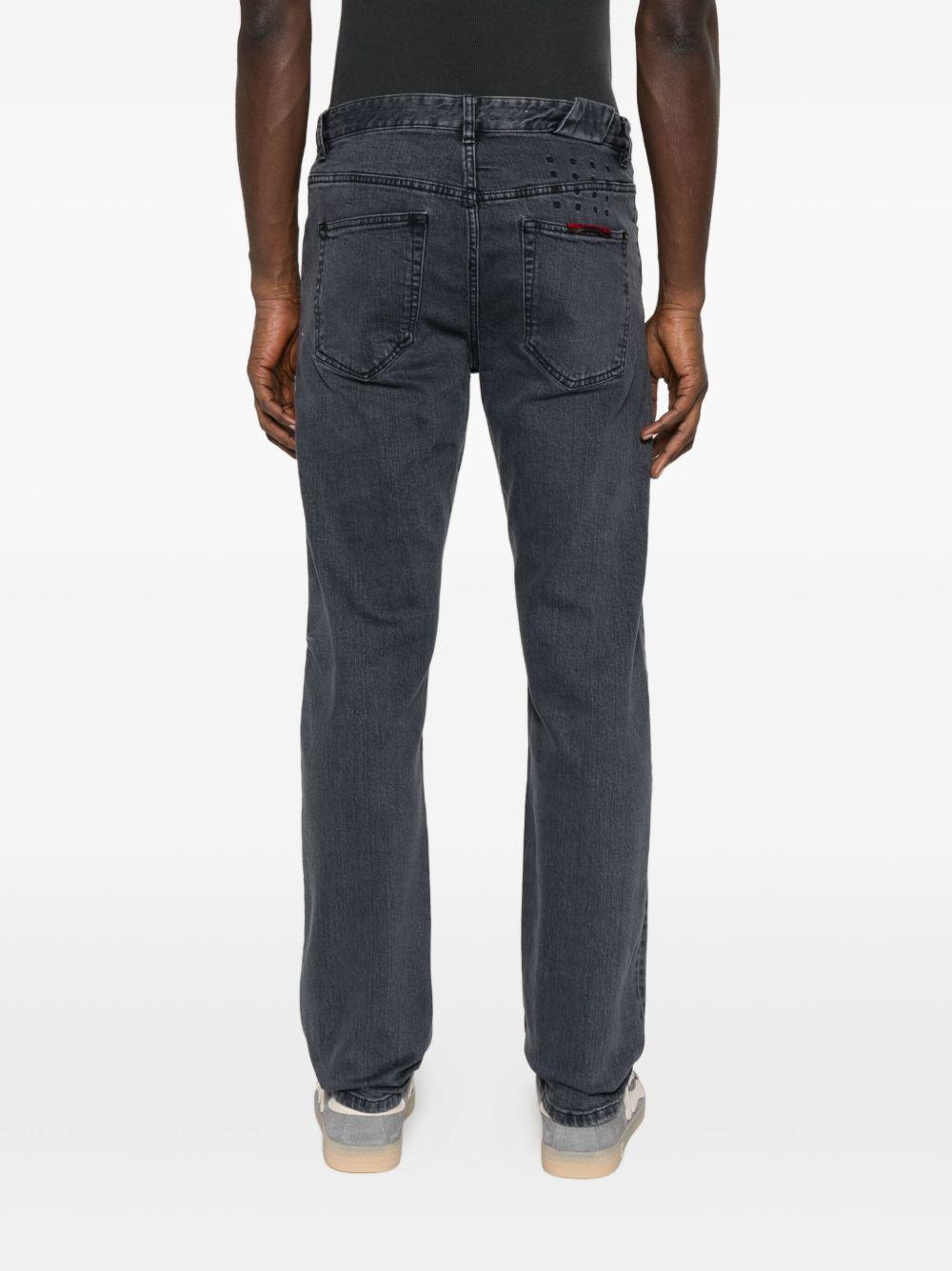 Jeans dritti con patch a bottoni in blu Ksubi - uomo 