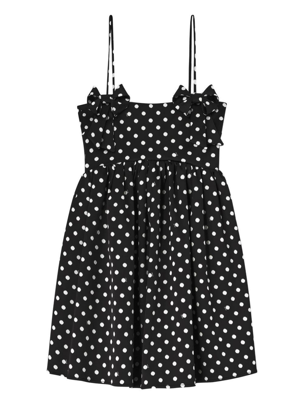 Abito mini a pois in nero Ganni - donna 