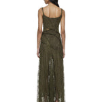 Abito con iserti in pizzo in verde kaki Blumarine - donna 