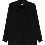 Camicia con fiocco in seta in nero Elie saab - donna 
