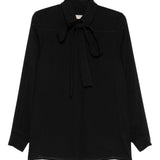 Camicia con fiocco in seta in nero Elie saab - donna 