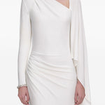 Abito lungo asimmetrico in bianco Self-Portrait - donna 