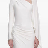 Abito lungo asimmetrico in bianco Self-Portrait - donna 