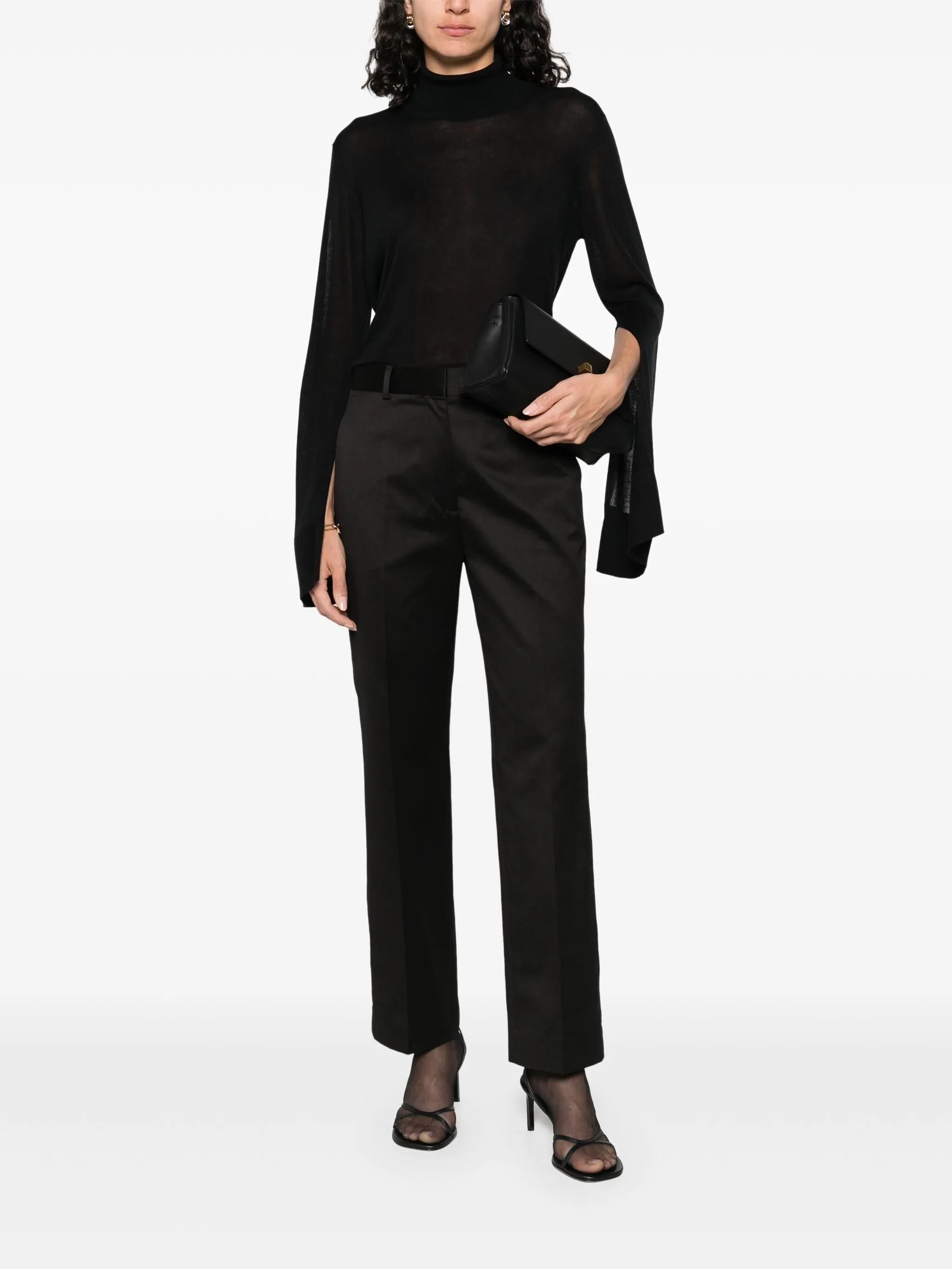 Maglione a collo alto con spacchi in nero Toteme - donna 