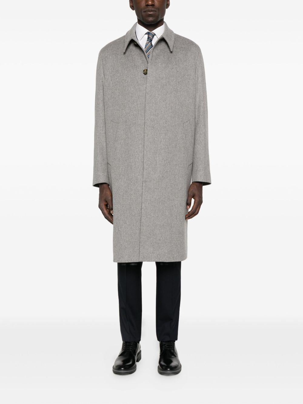 Cappotto con taschini a toppa e bottoni in grigio Lardini - uomo 