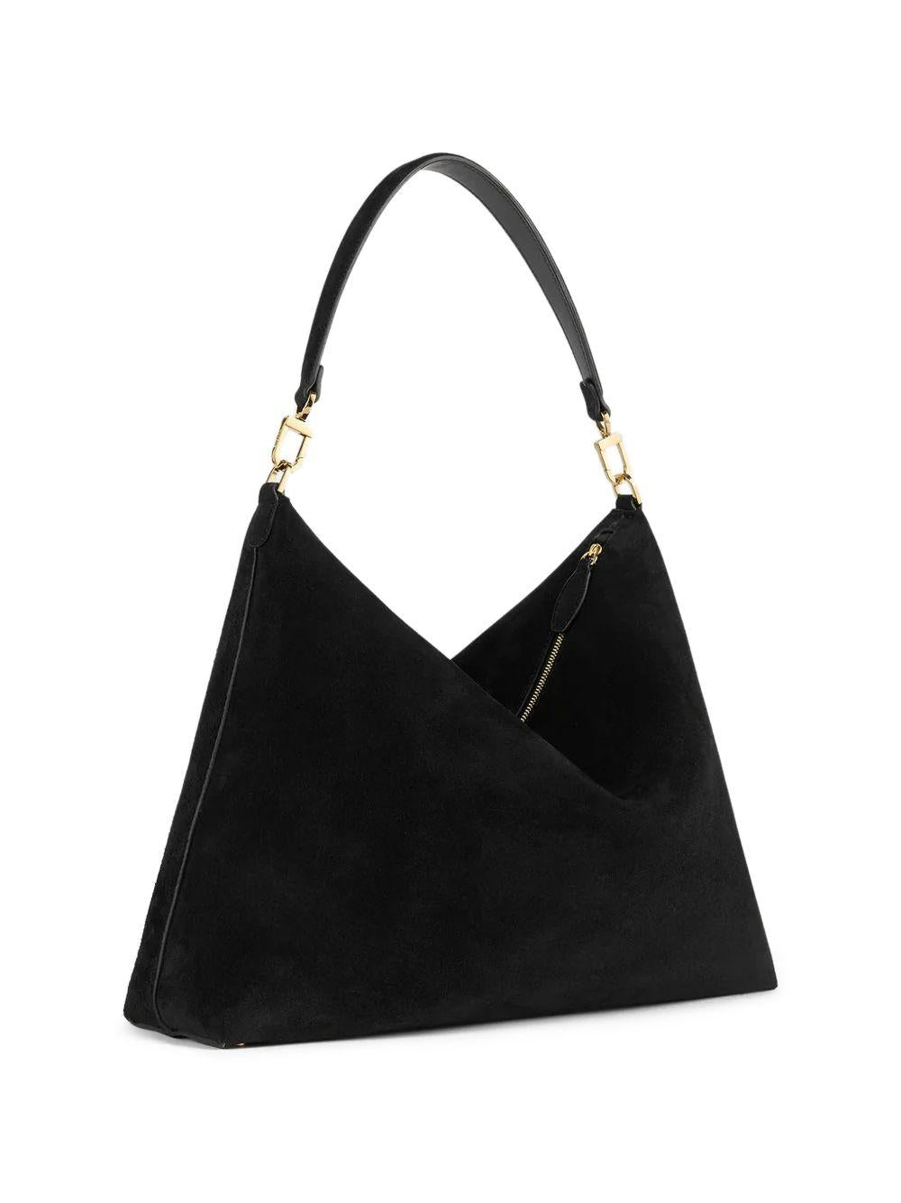 Borsa a spalla Bevel media in nero 