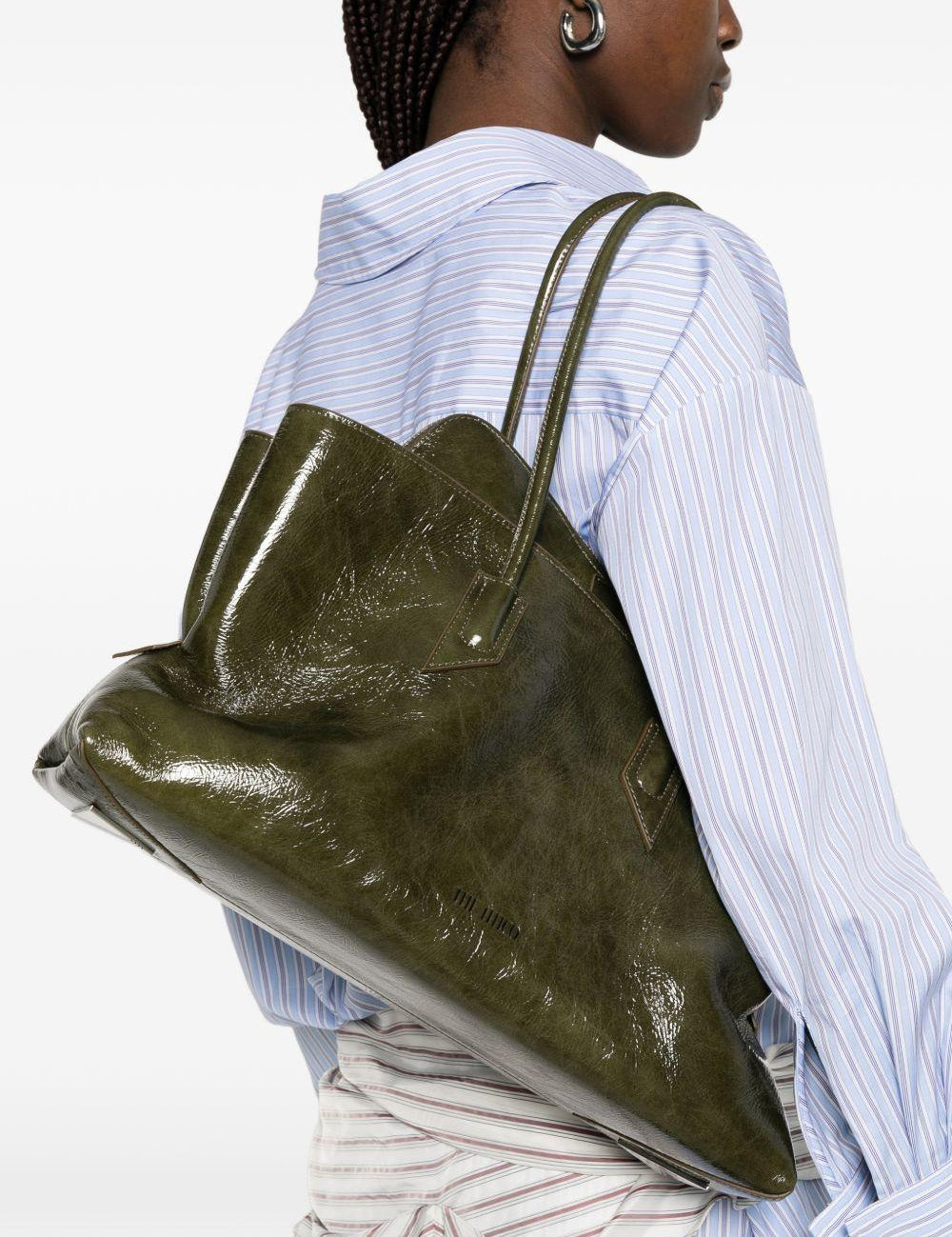 borsa a spalla la passeggiata medium in verde The Attico - donna 